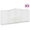 vidaXL Cestos gabião arqueados 5pcs 400x50x160/180cm ferro galvanizado