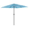 vidaXL Guarda-sol de jardim com poste de a&ccedil;o 248x248x248 cm azul