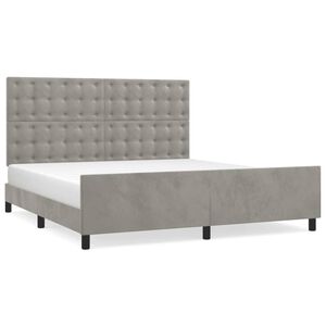 vidaXL Estrutura de cama sem colch&atilde;o 160x200 cm veludo cinzento-claro
