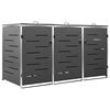 vidaXL Abrigo triplo para caixotes do lixo 207x77,5x115 cm a&ccedil;o inox