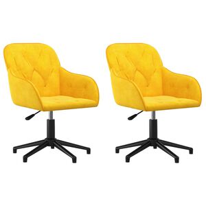 vidaXL Cadeiras de jantar girat&oacute;rias 2 pcs veludo amarelo