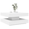 vidaXL Mesa de centro rotativa a 360 graus 70x70x34,5 cm branco