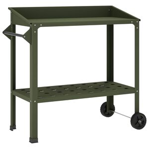 vidaXL Mesa de planta&ccedil;&atilde;o com rodas 96 x 50 x 89 cm A&ccedil;o laminado a frio