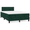 vidaXL Cama boxspring com colch&atilde;o 120x190 cm veludo verde-escuro