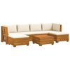 vidaXL Conjunto de Sof&aacute;s para Exterior com almofada 7 Pe&ccedil;a Castanho