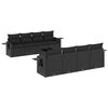 vidaXL 9 pcs conjunto de sof&aacute;s p/ jardim c/ almofad&otilde;es vime PE preto