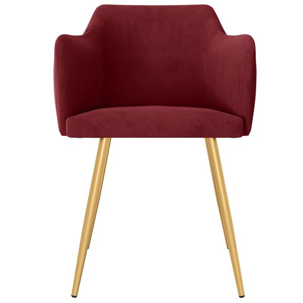 vidaXL Cadeiras de jantar 4 pcs veludo vermelho tinto