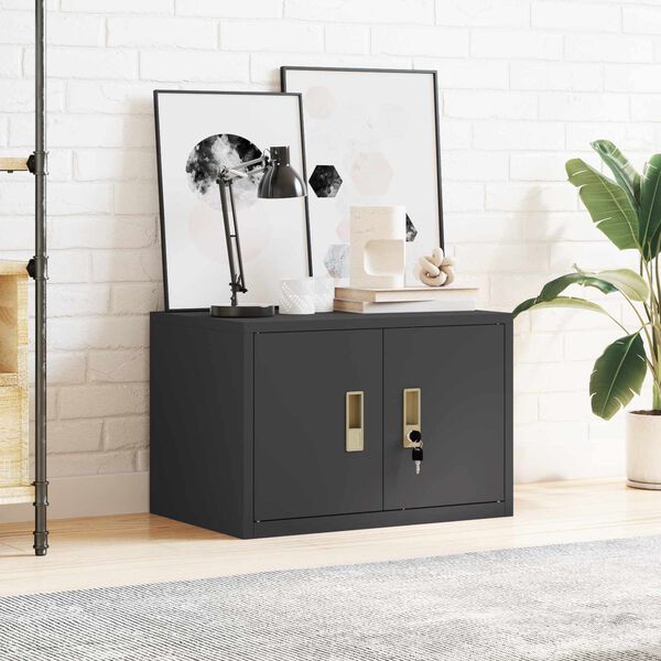 vidaXL Arm&aacute;rio de arruma&ccedil;&atilde;o Preto 60 x 40 x 40 cm A&ccedil;o Laminado a Frio