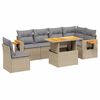 vidaXL 7 pcs conjunto de sof&aacute;s p/ jardim com almofad&otilde;es vime PE bege