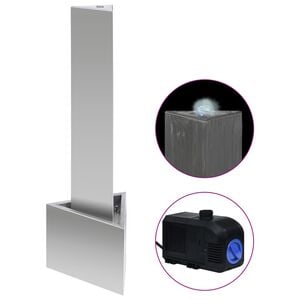 vidaXL Fonte de jardim 37,7x32,6x110 cm aço inoxidável prateado