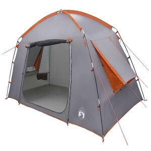 vidaXL Barraca Cabana Cinza e Laranja 210 x 210 x 138 cm Poli&eacute;ster