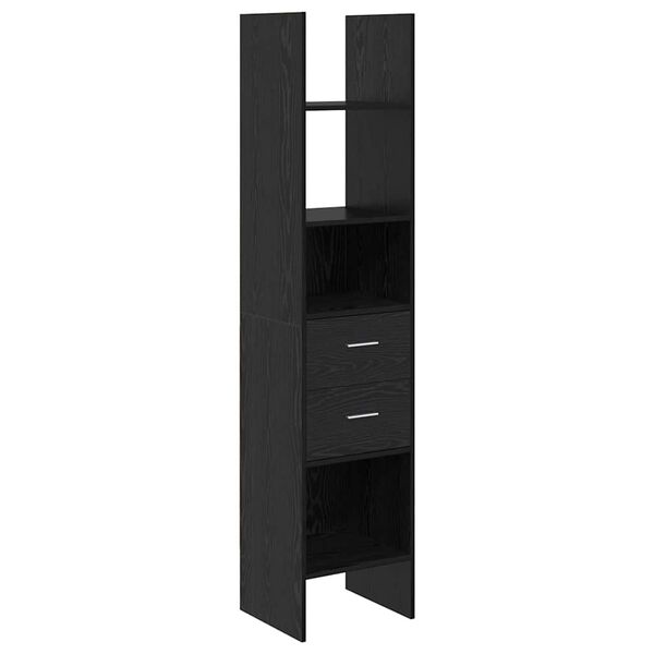 vidaXL Gabinete de Livros Carvalho preto 40 x 35 x 180 cm