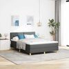 vidaXL Cama box spring com colch&atilde;o Cinzento escuro 160 x 200 cm tecido