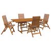 vidaXL Conjunto de Jantar de Jardim de 5 Pe&ccedil;as Natural