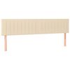 vidaXL Cama com molas/colch&atilde;o 160x200 cm tecido cor creme
