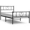 vidaXL Estrutura de cama com cabeceira e p&eacute;s 100x200 cm metal preto
