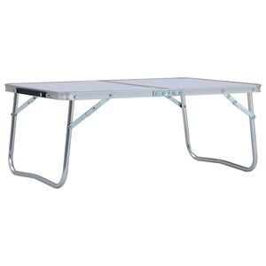 vidaXL Mesa de campismo dobrável 60x40 cm alumínio branco