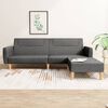 vidaXL Sof&aacute;-cama de 2 lugares c/ apoio de p&eacute;s tecido cinzento-escuro