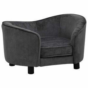 vidaXL Sof&aacute; para c&atilde;es 69x49x40 cm pel&uacute;cia cinzento-escuro