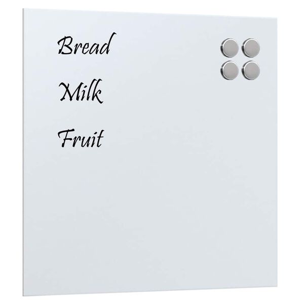 vidaXL Quadro magnético de parede 40x40 cm vidro temperado branco