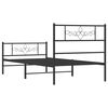 vidaXL Estrutura de cama com cabeceira e p&eacute;s 90x190 cm metal preto