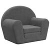 vidaXL Sof&aacute;-cama infantil pel&uacute;cia macia antracite