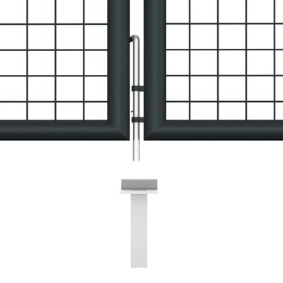 vidaXL Portão de jardim em rede aço galvanizado 400x125 cm cinzento