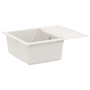 vidaXL Pia Branco 620 x 500 mm 80% Quartzo e 20% Resina