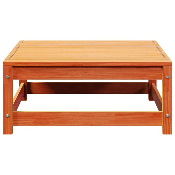 vidaXL Apoio de pés p/ jardim 70x70x30 cm pinho maciço castanho cera