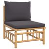 vidaXL 6 pcs conjunto lounge jardim bambu c/ almofad&otilde;es cinza-escuro