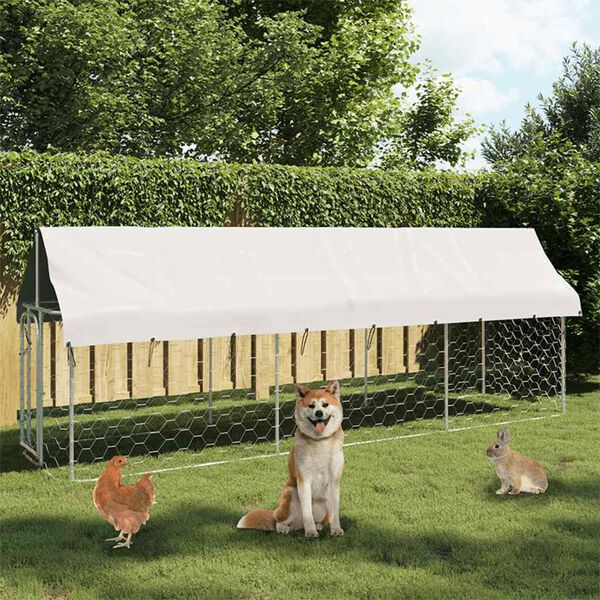 vidaXL Canil de exterior com telhado 400x100x150 cm