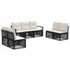 vidaXL Conjunto de Sof&aacute; de Jardim 7 unid. Preto vime PE