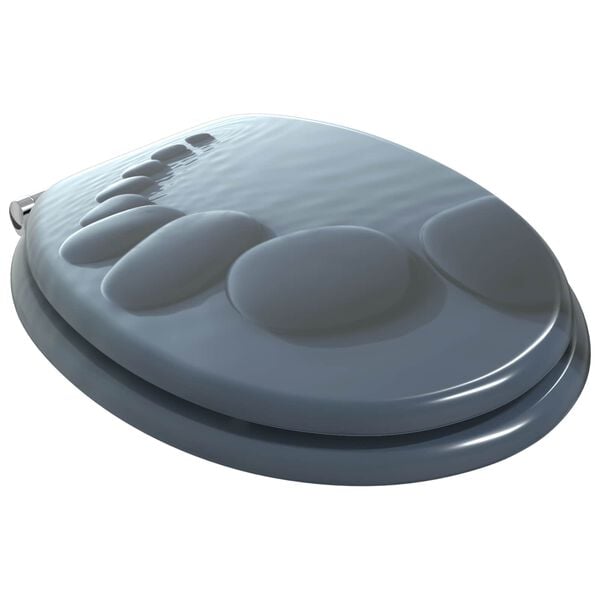 vidaXL Assento de Vaso Sanit&aacute;rio 2 pcs Cinzeto 44 x 38 cm Placa de MDF