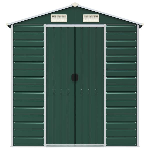 vidaXL Abrigo de jardim 191x810x198 cm a&ccedil;o galvanizado verde