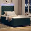 vidaXL Cama Box Spring LED Verde Escuro 120 x 200 cm tecido