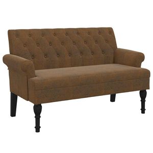vidaXL Banco com encosto 120x62x75,5 cm camur&ccedil;a artificial castanho
