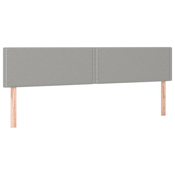 vidaXL Cabeceira de cama c/luzes LED tecido 180x5x78/88 cm cinza-claro