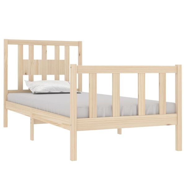 vidaXL Estrutura de cama solteiro 90x190 cm madeira maciça
