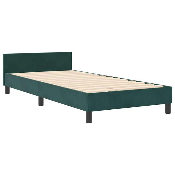 vidaXL Cama Box com cabeceira Verde Escuro 90 x 190 cm Veludo