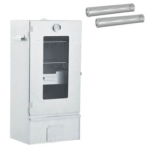 vidaXL Fumador a frio com tubo de fuma&ccedil;a 44,5 x 29 x 83 cm Prateado