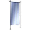 vidaXL Estore de rolo para exterior 100x270cm tecido/a&ccedil;o azul e branco