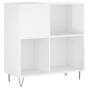 vidaXL Arm&aacute;rio p/ discos 84,5x38x89 cm deriv. madeira branco brilhante