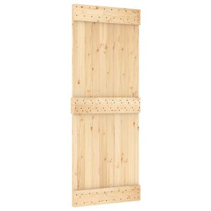vidaXL Porta Deslizante NARVIK Natural e Preto 80 x 210 cm (213,5 cm)