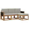 vidaXL Conjunto de Sof&aacute;s para Exterior 4 pcs Natural e Cinzento-Claro