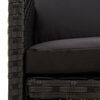 vidaXL 4 pcs conjunto de cadeiras e bancos de jardim vime PE preto