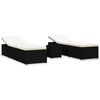 vidaXL 3 pcs espregui&ccedil;adeiras jardim c/ mesa de centro vime PE preto