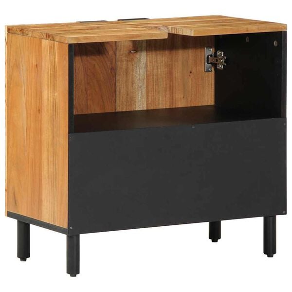 vidaXL Arm&aacute;rio para Pia de Banheiro com porta Madeira S&oacute;lida de Ac&aacute;cia