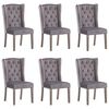 vidaXL Cadeiras de jantar 6 pcs veludo cinzento