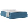vidaXL Cama com arruma&ccedil;&atilde;o e colch&atilde;o Azul Escuro 140 x 200 cm Veludo