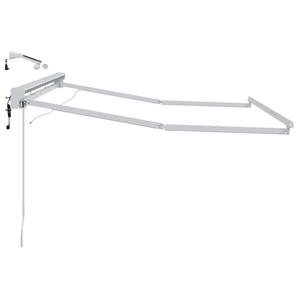 vidaXL Moldura de Toldo El&eacute;trico com LEDs Branco 3 x 2 m Alum&iacute;nio